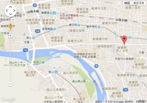 大国屋　嵯峨野店　渡月橋地図